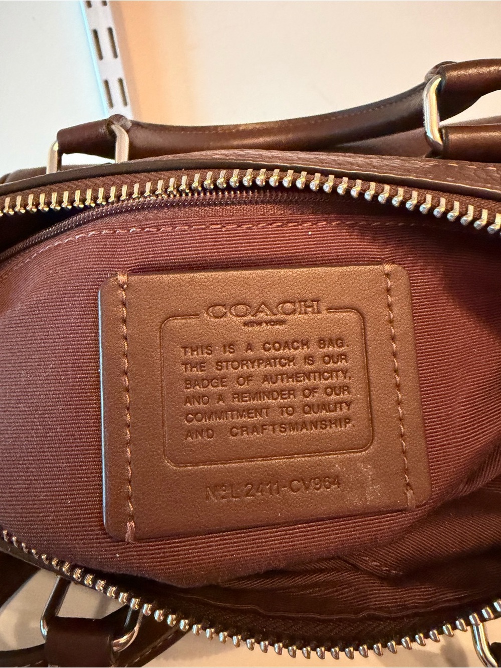 Coach Brown Pebbled Leather Satchel with Gold Hardware - Picture 3 of 6
